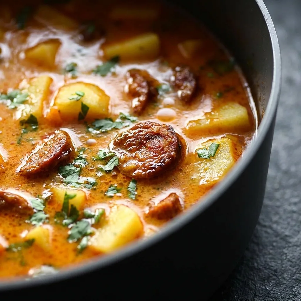 Spanish Potato Soup with Chorizo - Comforting Recipe - Auf Pinterest merken